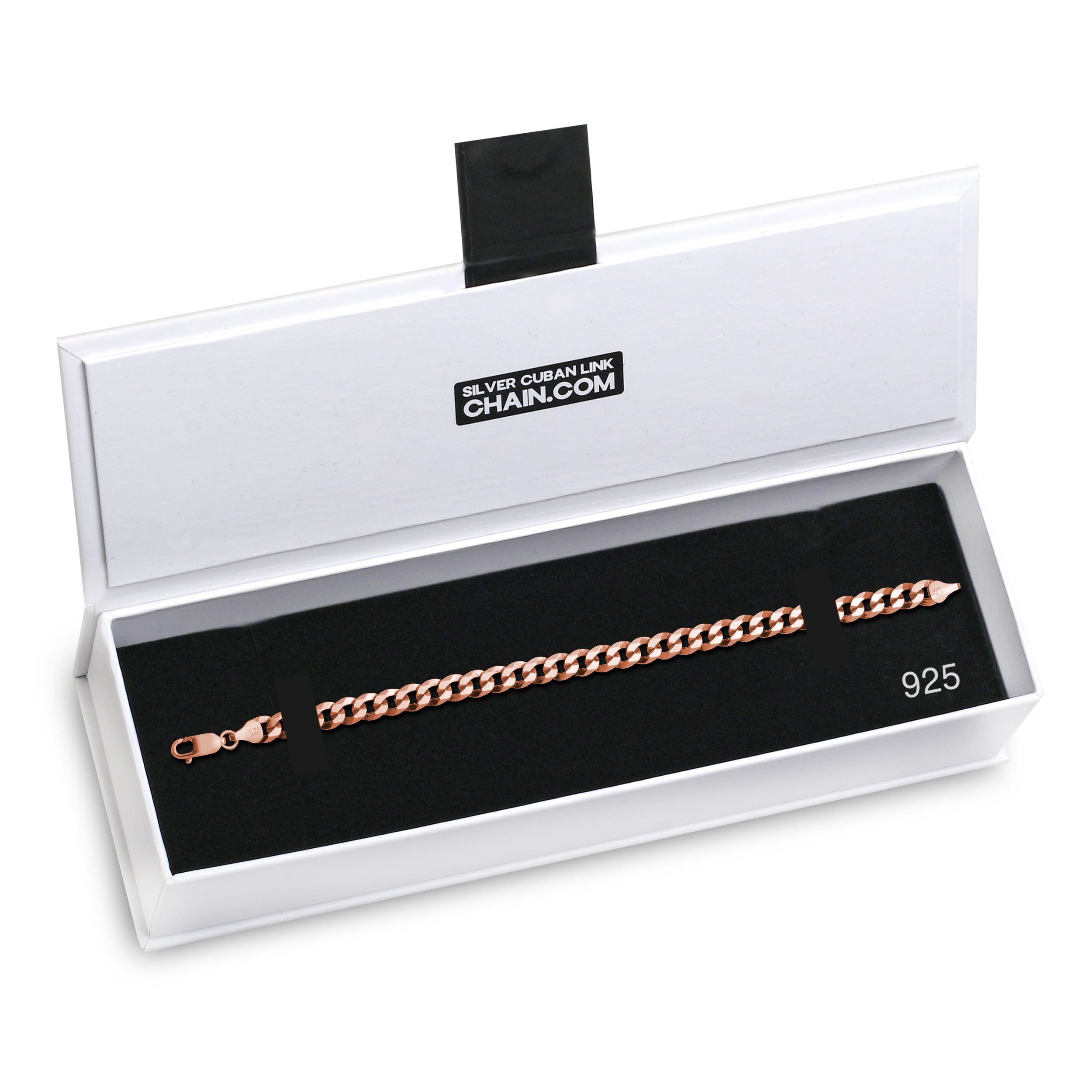 7mm-Flat-Cuban-Link-Bracelet-Rose-Gold-e 7mm Flat Cuban Link Bracelet Rose Gold e