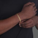 7mm Flat Cuban Link Bracelet Yellow Gold b