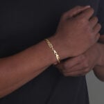 7mm Flat Cuban Link Bracelet Yellow Gold c