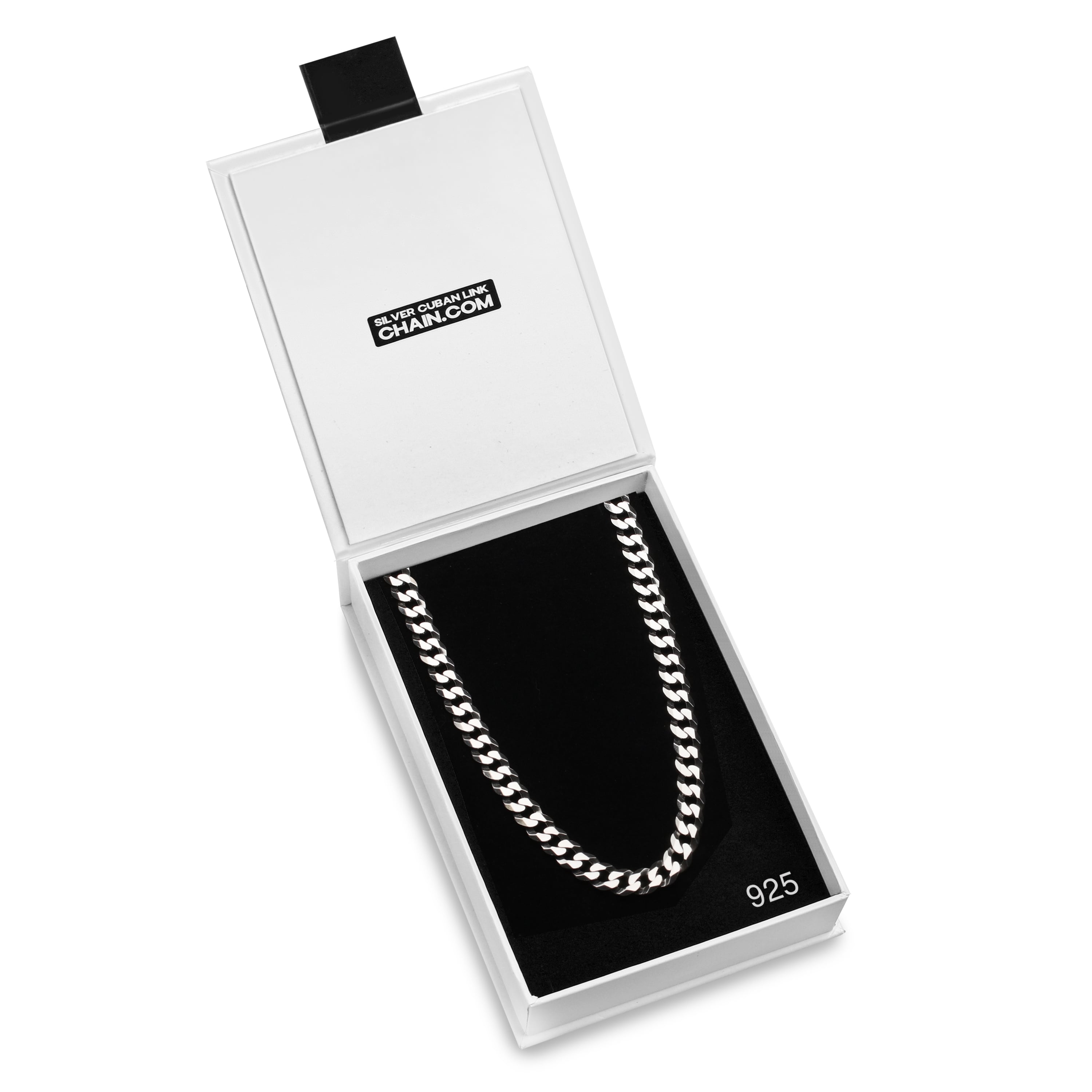 7mm-Flat-Cuban-Link-Chain-Rhodium-c 7mm Flat Cuban Link Chain Rhodium c