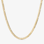 7mm Flat Cuban Link Chain Yellow Gold - a