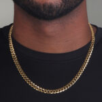 7mm Flat Cuban Link Chain Yellow Gold b