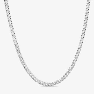 7mm Flat Cuban Link Diamond Cut Chain - a