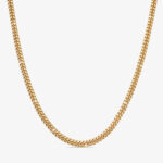 7mm Miami Cuban Lobster Clasp Chain Yellow Gold - a