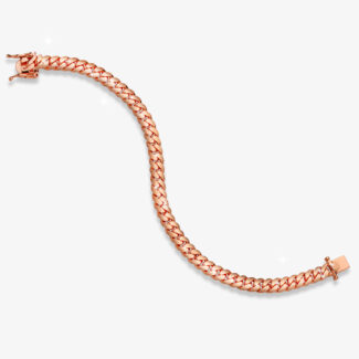 7mm Premium Cuban Link Box Clasp Bracelet Rose Gold - a
