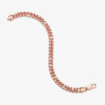 7mm Silver Cuban Link Lobster Bracelet Rose Gold d