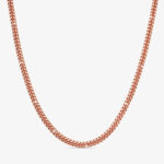 7mm Silver Cuban Link Lobster Chain Rose Gold - a