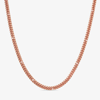 7mm Silver Cuban Link Lobster Chain Rose Gold - a