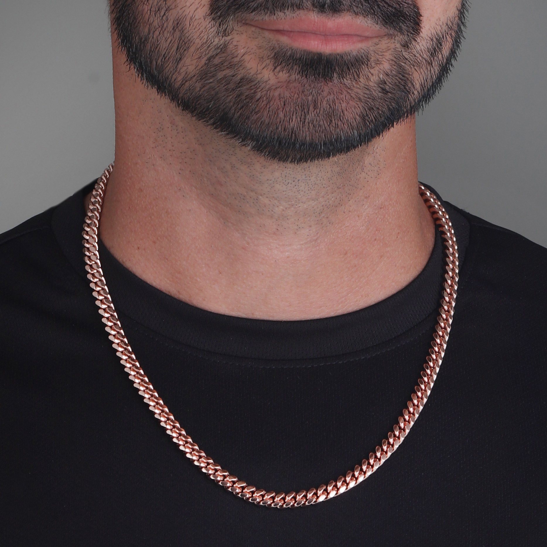 7mm-Silver-Cuban-Link-Lobster-Chain-Rose-Gold-b 7mm Silver Cuban Link Lobster Chain Rose Gold b