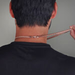 7mm Silver Cuban Link Lobster Chain Rose Gold c