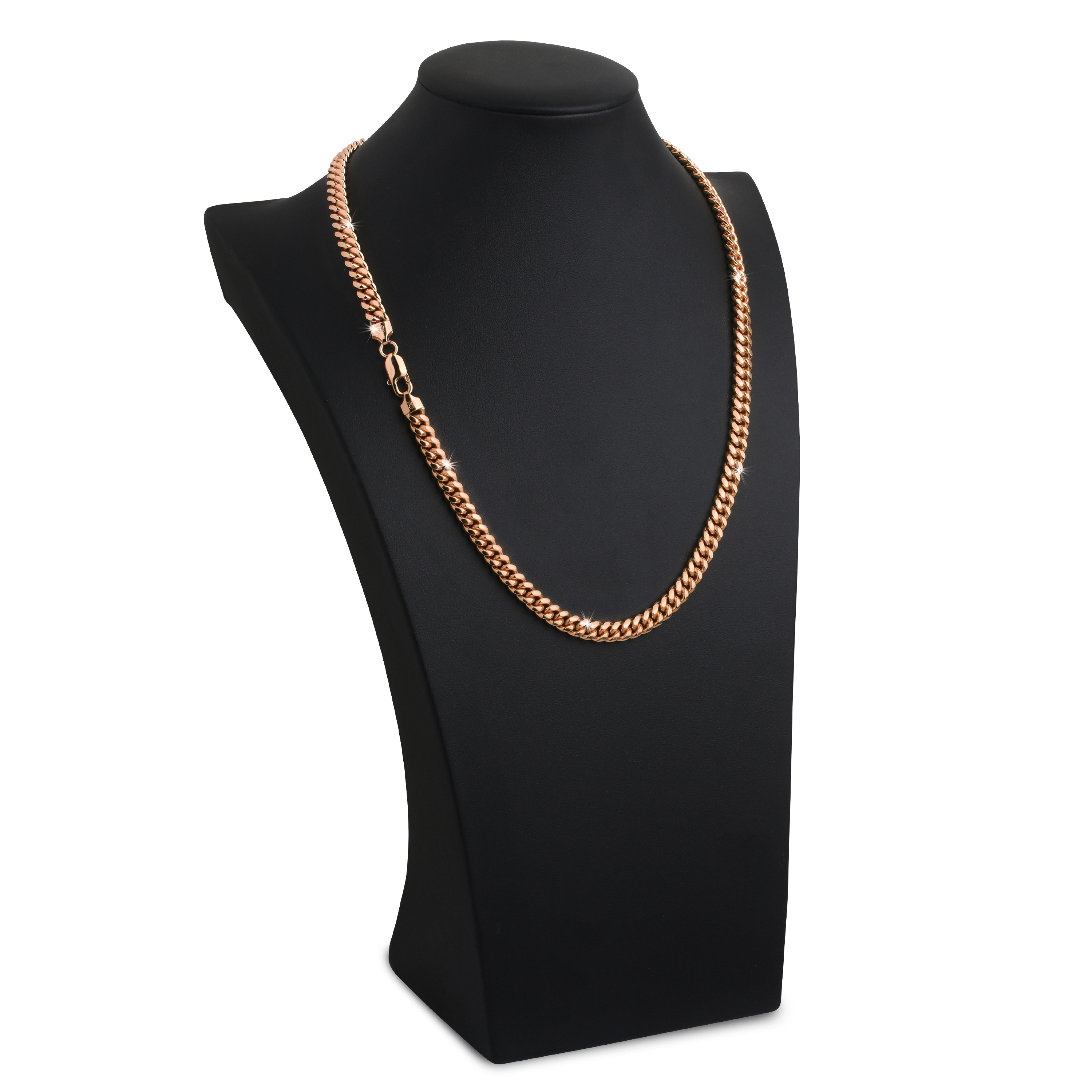 7mm-Silver-Cuban-Link-Lobster-Chain-Rose-Gold-d 7mm Silver Cuban Link Lobster Chain Rose Gold d