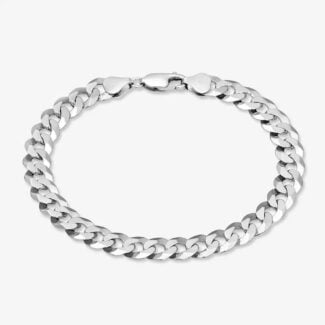 7mm flat cuban link bracelet - a