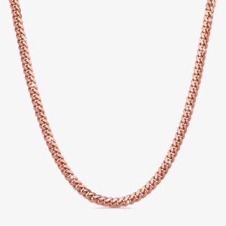 9mm Silver Cuban Link Box Clasp Chain Rose Gold - a