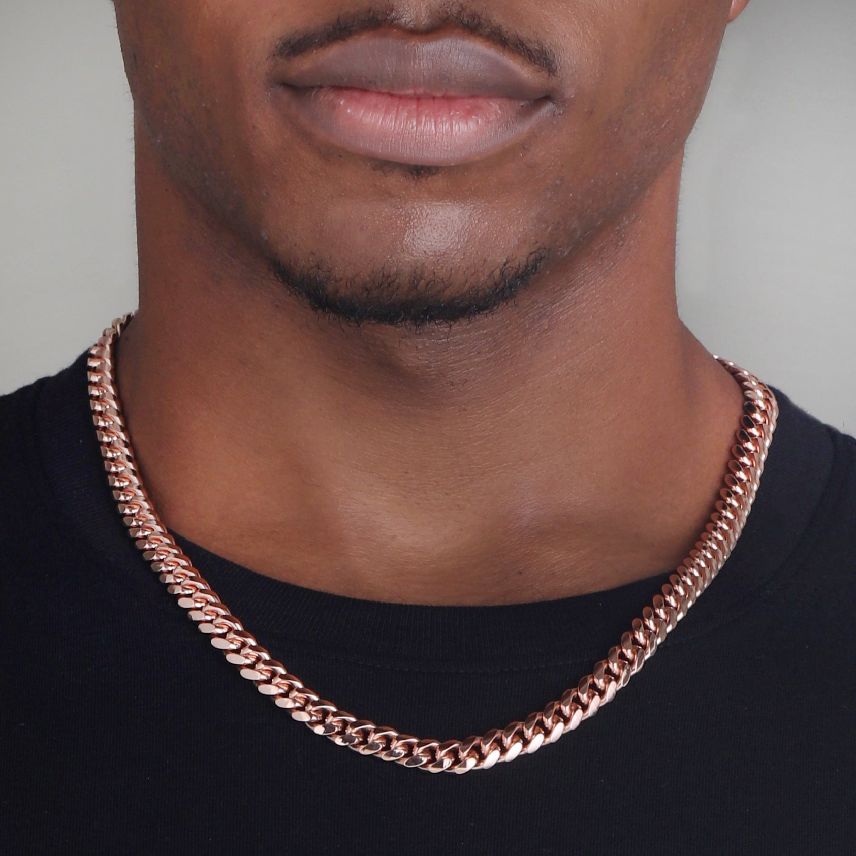 9mm-Silver-Cuban-Link-Box-Clasp-Chain-Rose-Gold-b 9mm Silver Cuban Link Box Clasp Chain Rose Gold b