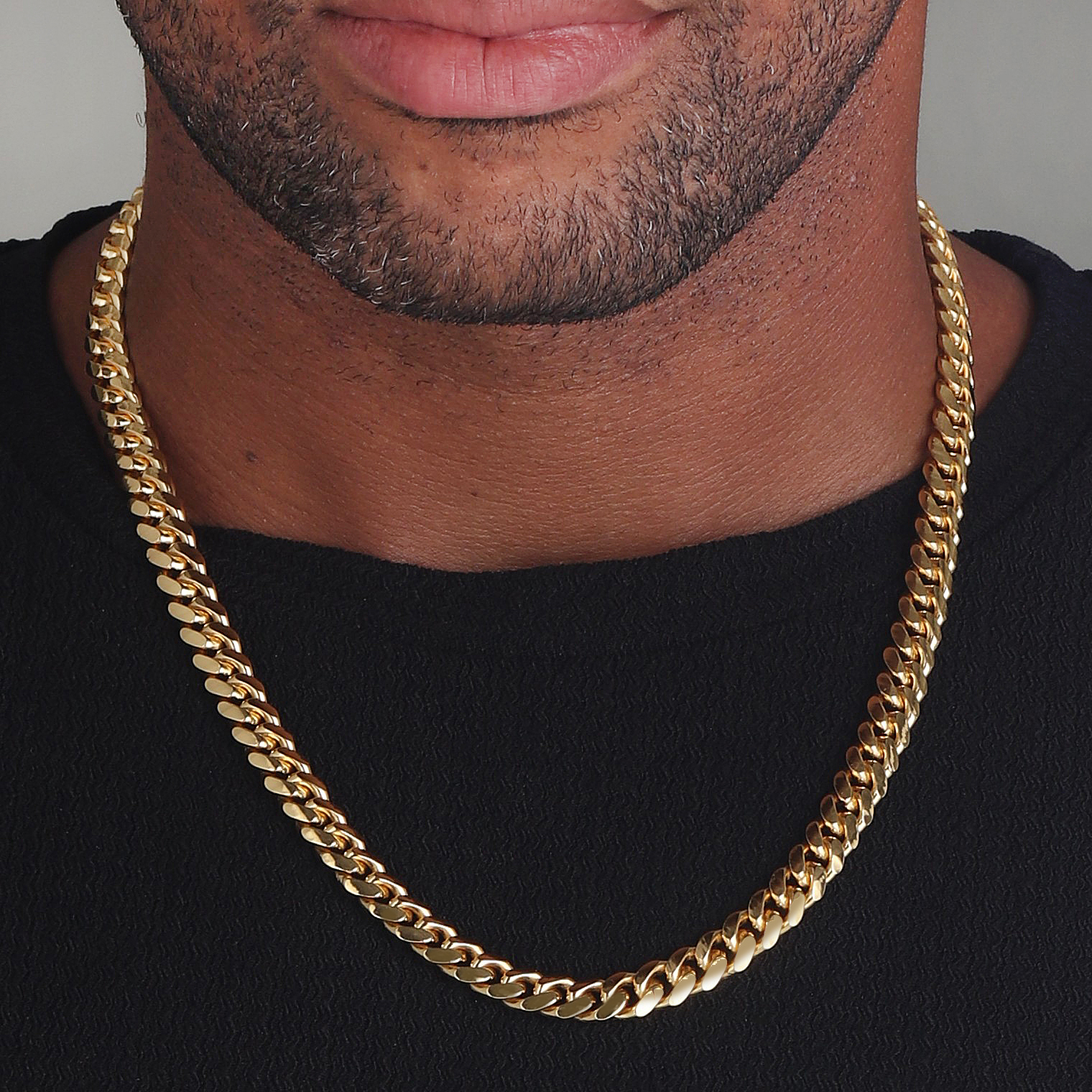 9mm-Silver-Cuban-Link-Box-Clasp-Chain-Yellow-Gold-b 9mm Silver Cuban Link Box Clasp Chain Yellow Gold b