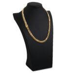9mm Silver Cuban Link Box Clasp Chain Yellow Gold d