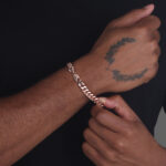 9mm Silver Cuban Link Lobster Bracelet Rose Gold c