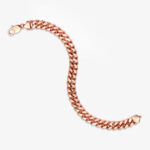 9mm Silver Cuban Link Lobster Bracelet Rose Gold d