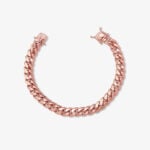 9mm cuban link box clasp bracelet rose gold - a1