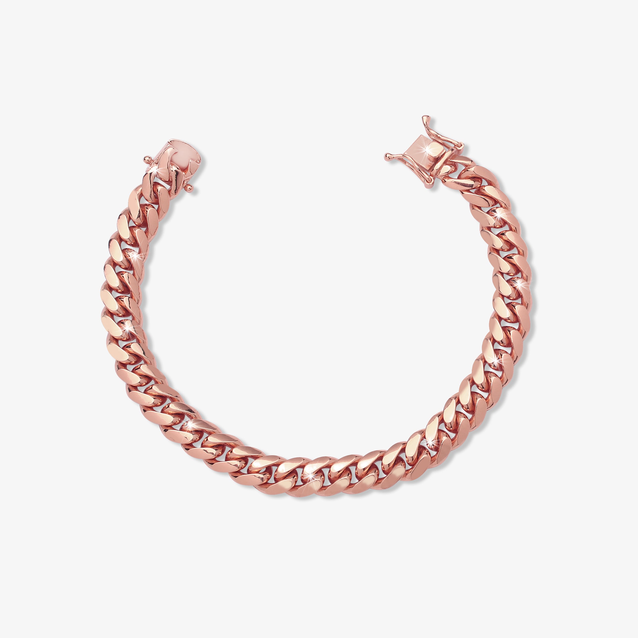 9mm-cuban-link-box-clasp-bracelet-rose-gold-a1 9mm cuban link box clasp bracelet rose gold - a1