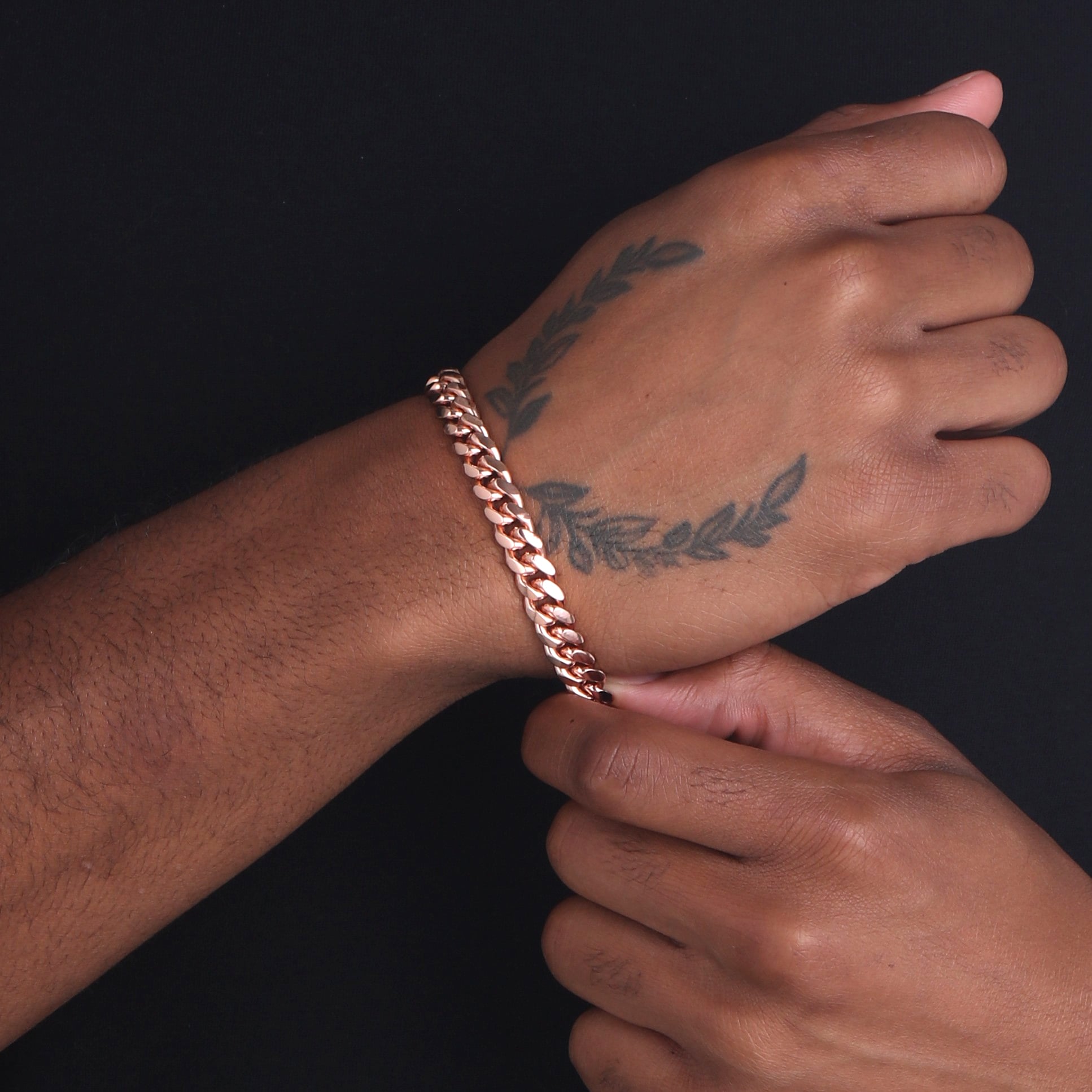 9mm-cuban-link-box-clasp-bracelet-rose-gold-b1 9mm cuban link box clasp bracelet rose gold b1