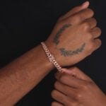 9mm cuban link box clasp bracelet rose gold c1