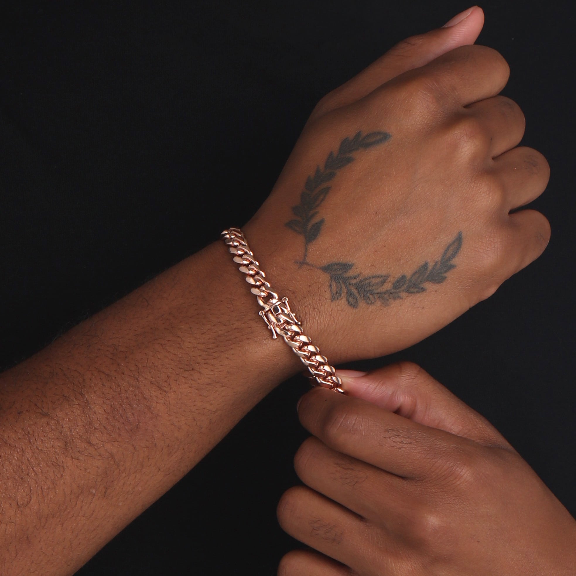 9mm-cuban-link-box-clasp-bracelet-rose-gold-c1 9mm cuban link box clasp bracelet rose gold c1