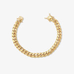 9mm cuban link box clasp bracelet yellow gold - a