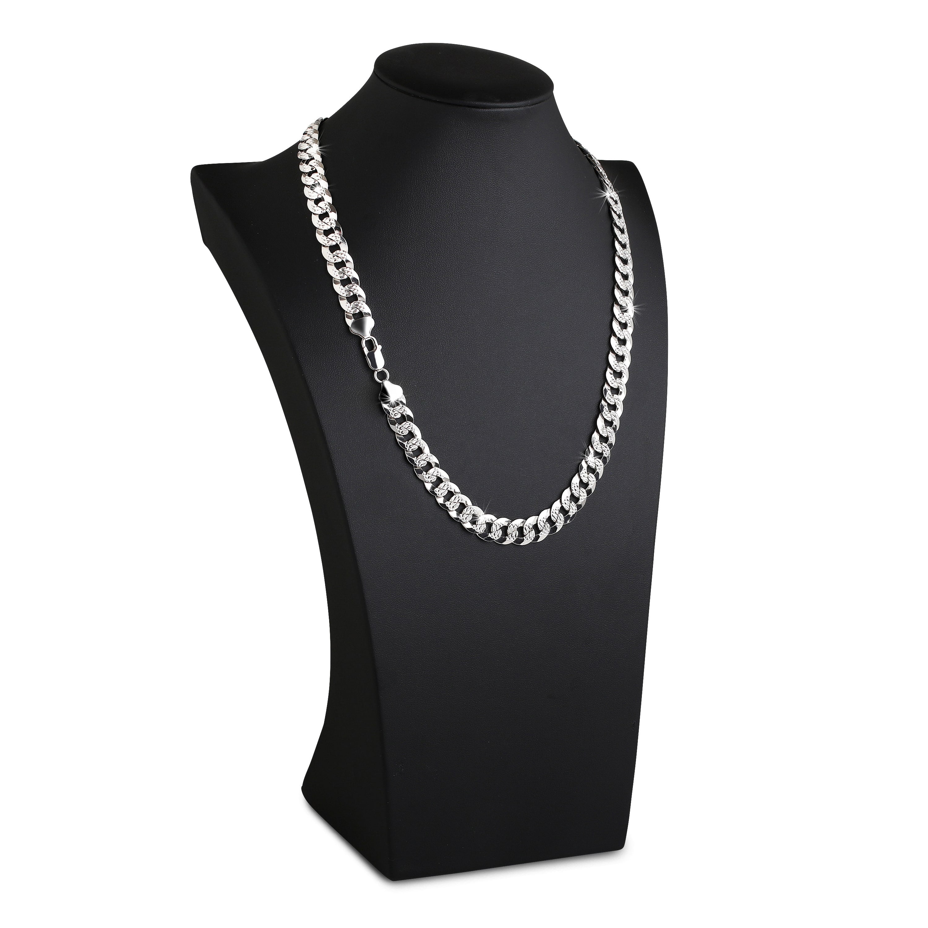 Flat-Cuban-Link-Diamond-Cut-Chain-10mm Flat Cuban Link Diamond Cut Chain 10mm